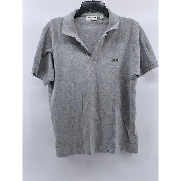 LACOSTE Men's Light Gray Classic-Fit Short Sleeve Polo Shirt SZ M - Picture 1 of 11